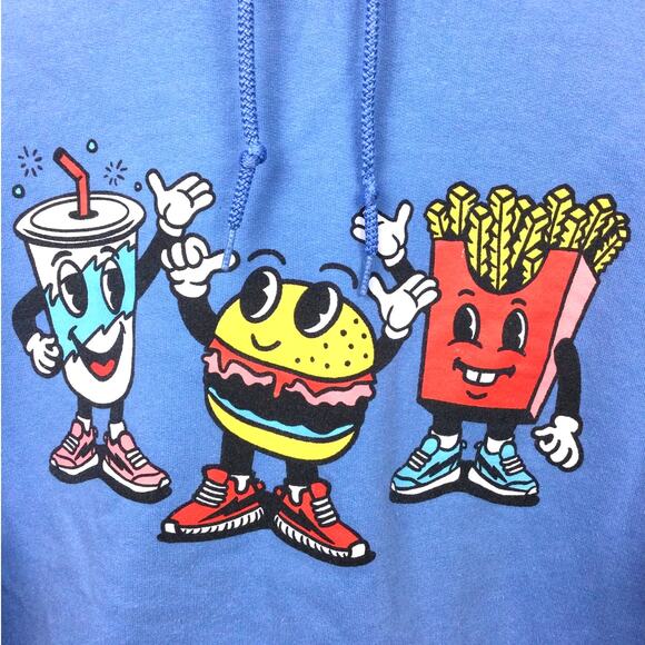 Mr. Beast Burger Retro Graphic Kangaroo Pocket Hooded Pullover Sweatshirt S - Picture 3 of 13